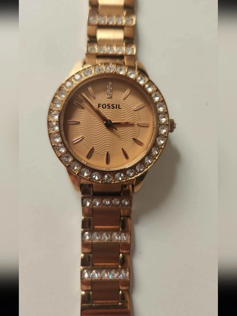 Fossil Rose Gold Crystal Accent Bracelet Watch - Picture 3 of 7